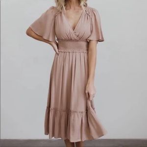Baltic Born Rachel Mauve/Dusty Rose Midi Dress | Size M